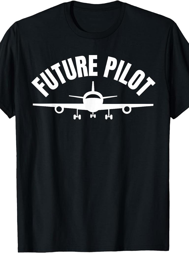 Unisex T-shirt Future Pilot T-Shirt Men'S Oversized Fashion T-Shirt, Plus Size