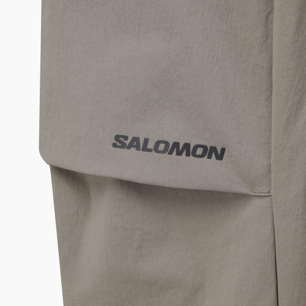 Salomon Slate Letter Elastic Waist Straight Leg Casual Pants Men pants Gray C28036