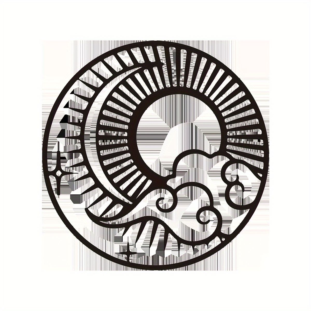 Forged Metal Sun Moon Stars Garden Wall Panel