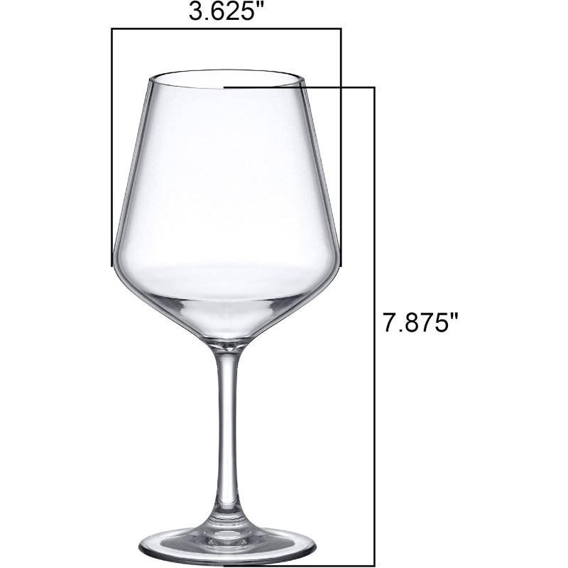 Sasha - 14-Ounce Unbreakable Tritan Wine Glasses (Set of 6), Plastic Wine Glasses, Reusable, BPA-Free, Dishwasher-Safe