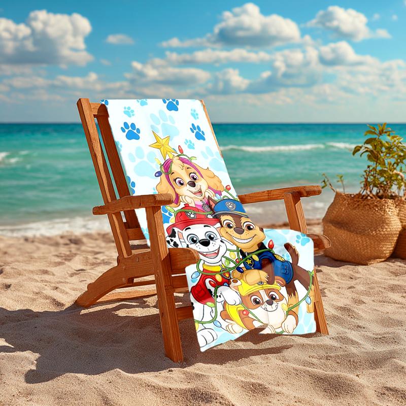 1Pc Paw Patrol Christmas Adventure Beach Towel Quick Dry Multiuse For Beach Pool Gym Yoga Home Travel Christmas Halloween Xmas Gift S1353