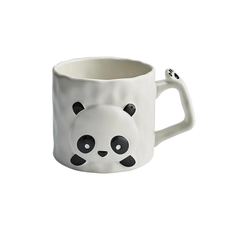 Cute Cartoon Panda Ceramic Mug Japanese Creative Animal Coffee Cup Water Cup Home Office Afternoon Tea Milk Cup Drink Gift