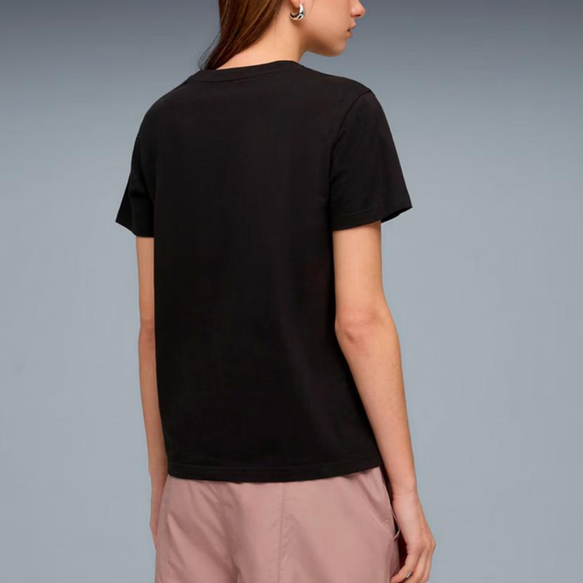 Puma Knitted Simple Solid Color Round Neck Short Sleeve T-Shirt Women Tops 637774-01