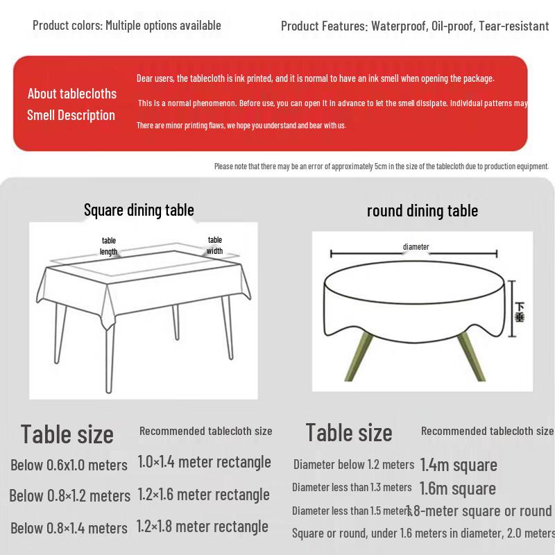 Disposable Thickened Plastic Tablecloth