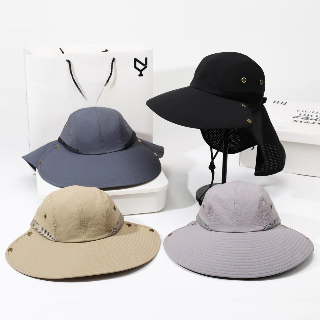 Outdoor Mens Sun Hat With Wide Brim And Breathable Polyester For Hiking Travel