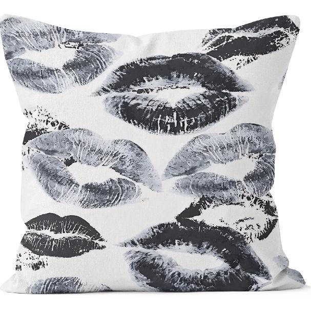 Leopard Kiss Lips Pillow Covers 18x18, Cheetah Print Room Decor, Funky Trendy Cheetah Lipstick Mouth Decorative Throw Pillow Covers for Couch Sofa E Kiss Lips