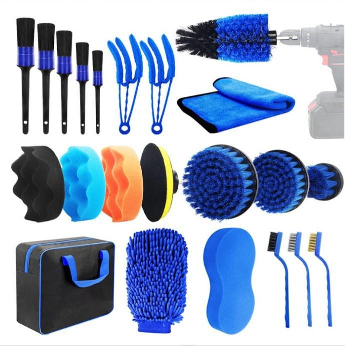 22-teiliges professionelles Autoreinigungskit: Bürsten für Räder, Klimaanlage und Innenraum zur sicheren Dekontamination
