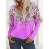 2025 Women's T-Shirt Floral Graphic Flower Elegant Trendy Tees  V-Neck  Long Sleeve T-shirtsRegular Tops Pullover Fall Winter