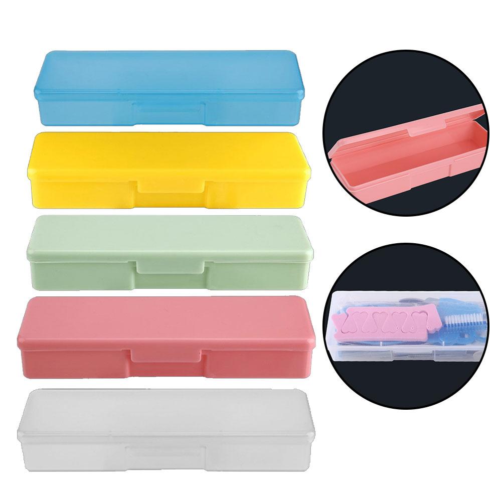 18.8*7*3cm Nails Storage Box Blue Pink Plastic Case White