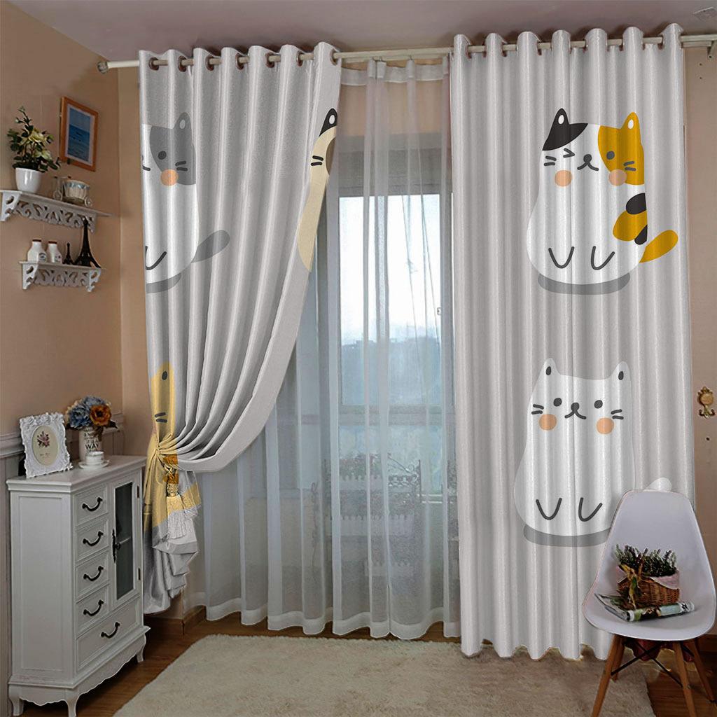 High-Density Blackout Curtains Cartoon Cat Animal Claws Series Digital Printing Blackout Curtains
