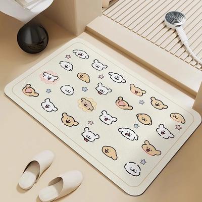 Line Puppy Bathroom Floor Mat Toilet Water Absorption Quick Drying Diatom Mud Toilet Door Non-slip