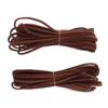 2pcs 3mm Flat Leather Braiding String 5 Yards Dark Brown