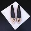 Spring new versatile flat shoes women's soft sole shallow mouth pointed single shoes soft leather four seasons ladyshoes black work shoes