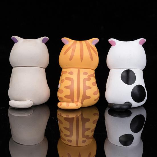 1/3Pcs Covering Face Cartoon Cat Ornament PVC Mini Kitten Figurine Statue Animal Sculpture Model Home Office Desktop Decoration