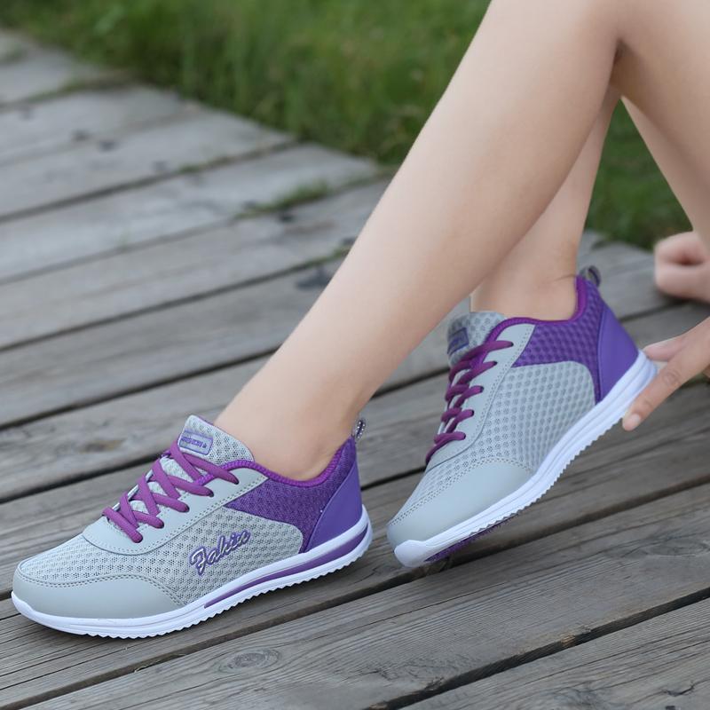 Spring and Autumn Ladies Daily Women's Shoes Casual Sports Korean Fashion Breathable Flat Bottom Running Light Travel Sneakers