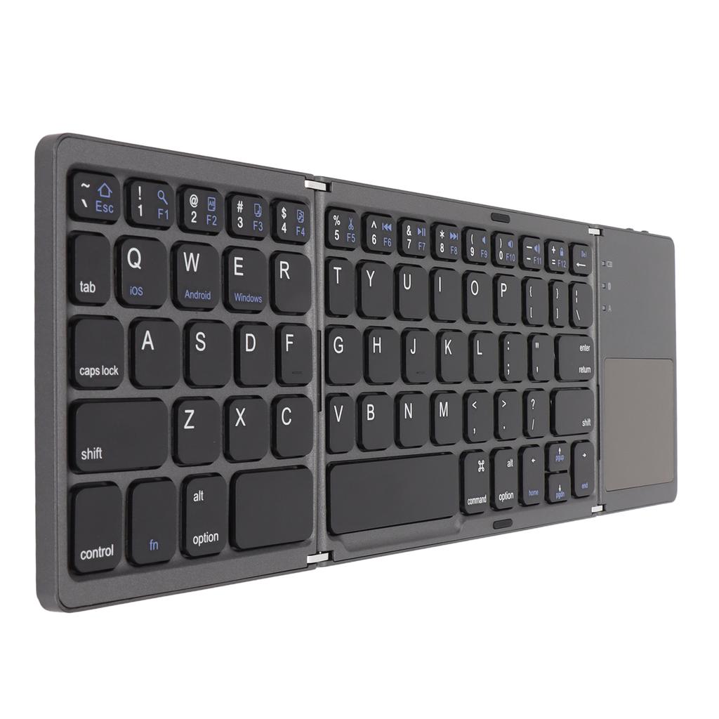 3 Folding Keyboard with Touchpad 63 Keys 10m Connection USB Charging Wireless Keyboard for Smartphone Tablet Laptop Travel