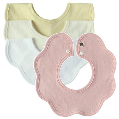 Bunny Blossom Summer Rolling Bib 4-piece Set, Peach + Butter Yellow + Beige + Back Eye, 1 Set, Korean Baby Products