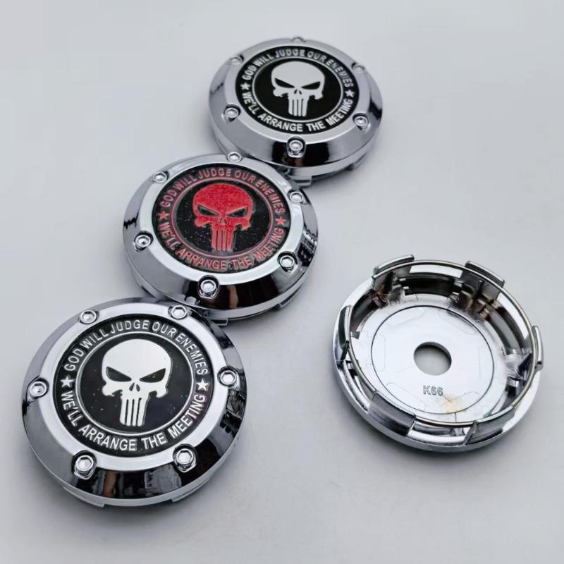 4pcs/set 66MM 62MM Skul Logo Emblem Badge Car Wheel Center Caps Rim Hubcaps Wheel Hub Center Dust Cover Replace Car Accessories