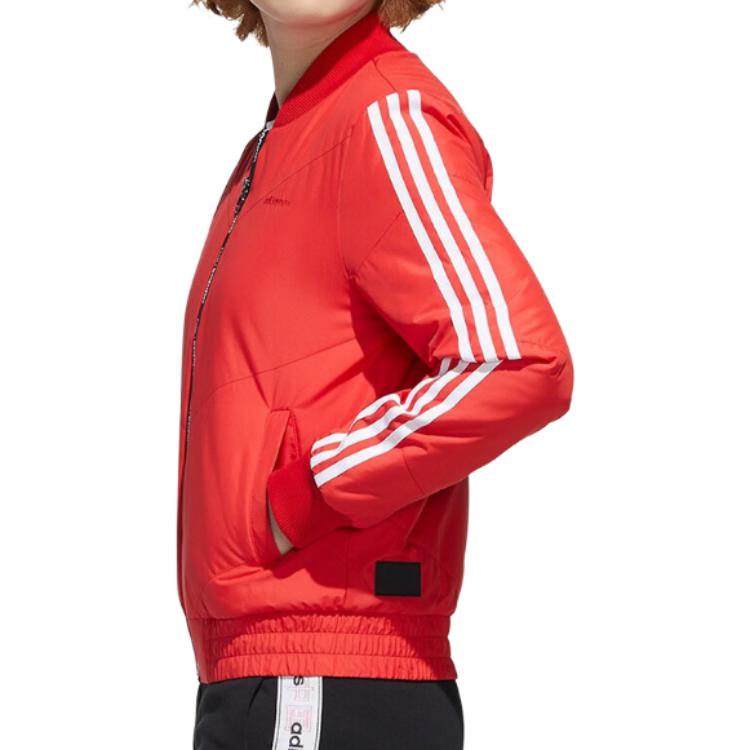 Adidas Neo Casual Striped Design Long Sleeve Cotton Jacket Women Jacket Light-Crimson GP3025