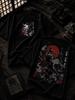 Japanese Samurai Warrior Graphic Tee, Red Sun, Ink Style Art (Unisex Black T-Shirt)