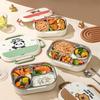 Cute Striped Panda Stainless Steel Divided Lunch Box