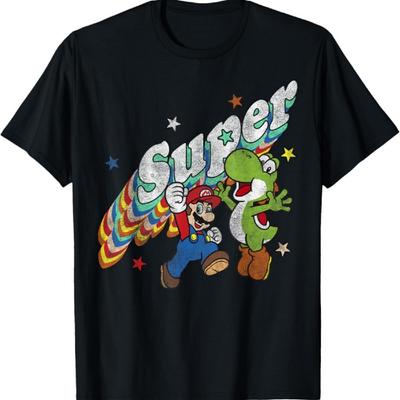 T-shirt Super Portrait de Super Mario et Yoshi
