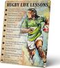 Retro Rugby Life Lesson Metal Signs Inspirational Wall Decor for Home Office Classroom Bathroom Vintage Poster Tin Signs Gift