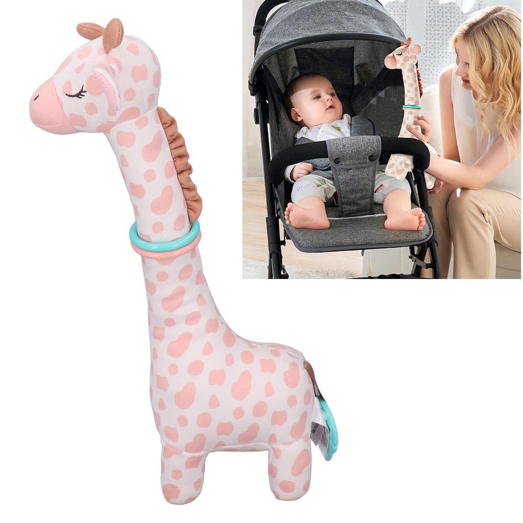 Plush Giraffe Teether Toy Fun Teether Design Cute Infant Plush Stuffed Giraffe Toy for 0‑1 Years Old Newborn