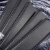 Men's PU Leather Belt Without Buckle for Automatic Buckle Waistband Perfect Fit Black Waist Ornament Waist Cincher