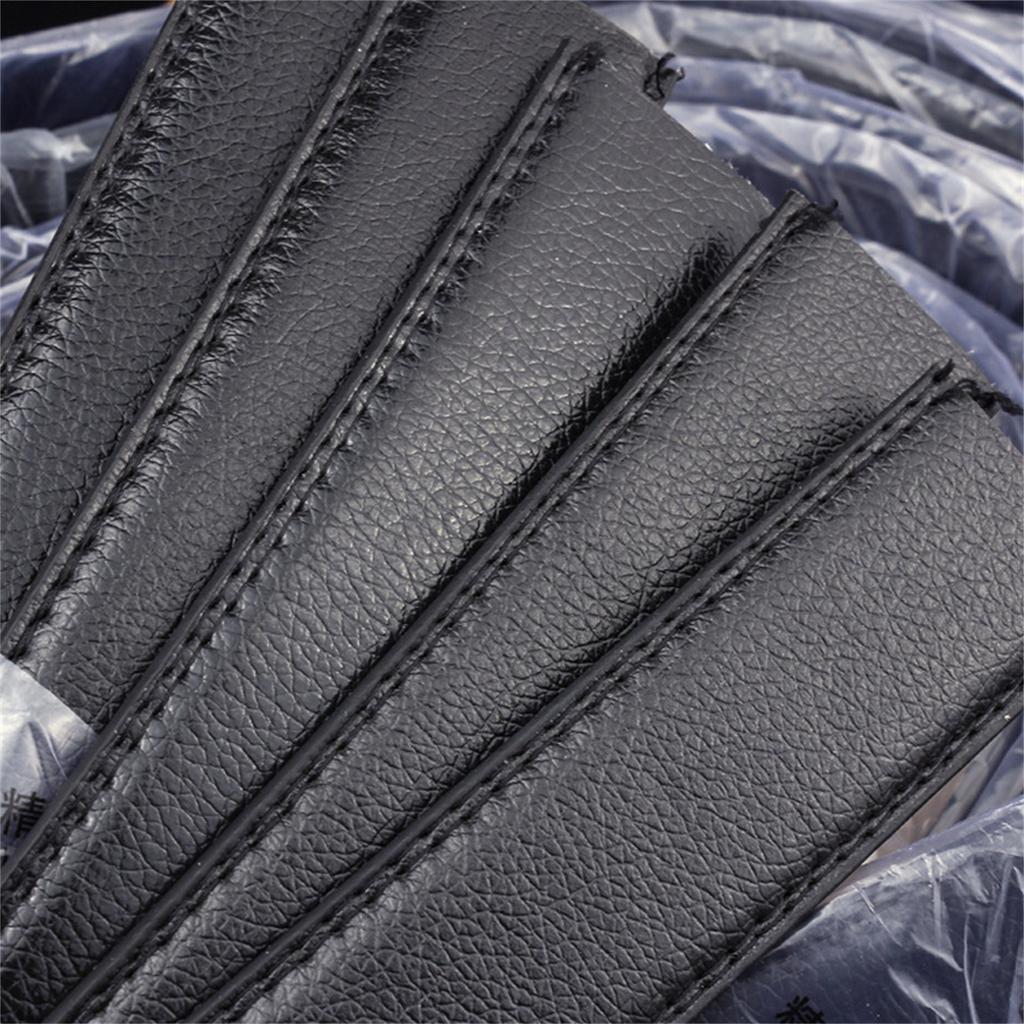 Men's PU Leather Belt Without Buckle for Automatic Buckle Waistband Perfect Fit Black Waist Ornament Waist Cincher