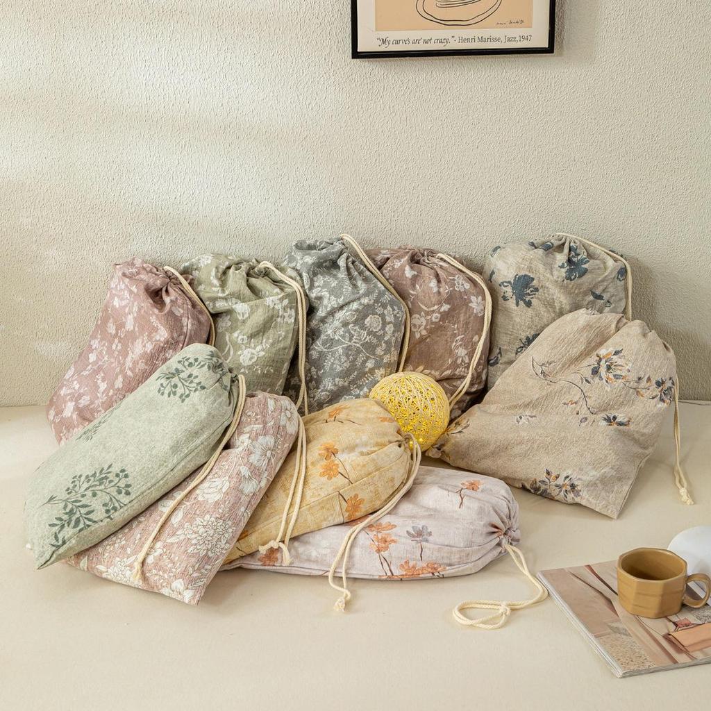 2025 Dickes Hochgewicht Retro Leinen-Print Vierteiliges Set