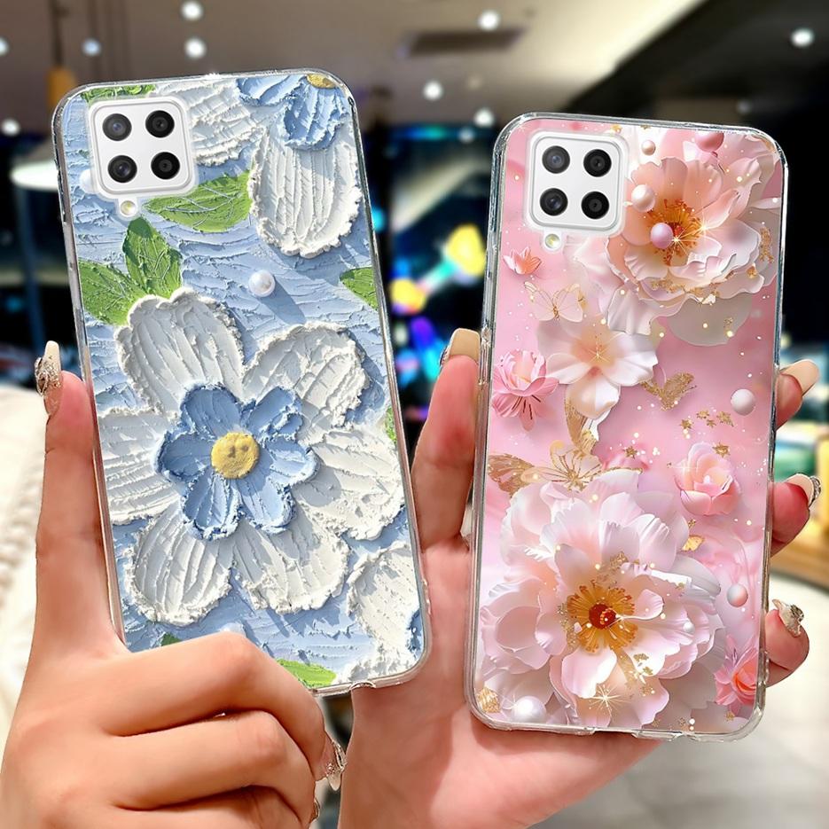 For Samsung Galaxy A22 4G Case Coloful Flowers Painted Cover Soft Slim Phone Case For Samsung A22 A 22 Galaxy A42 5G Fundas Bags