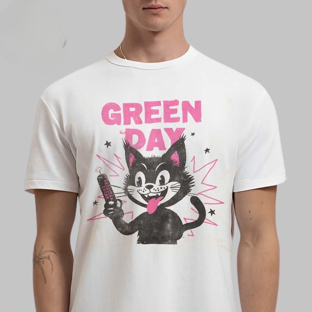 Rare Green Day Riot Fest 2025 Merch Tee In Chicago IL On September 21 2025 The Hot Dog Funny Art Two Sided T-Shirt