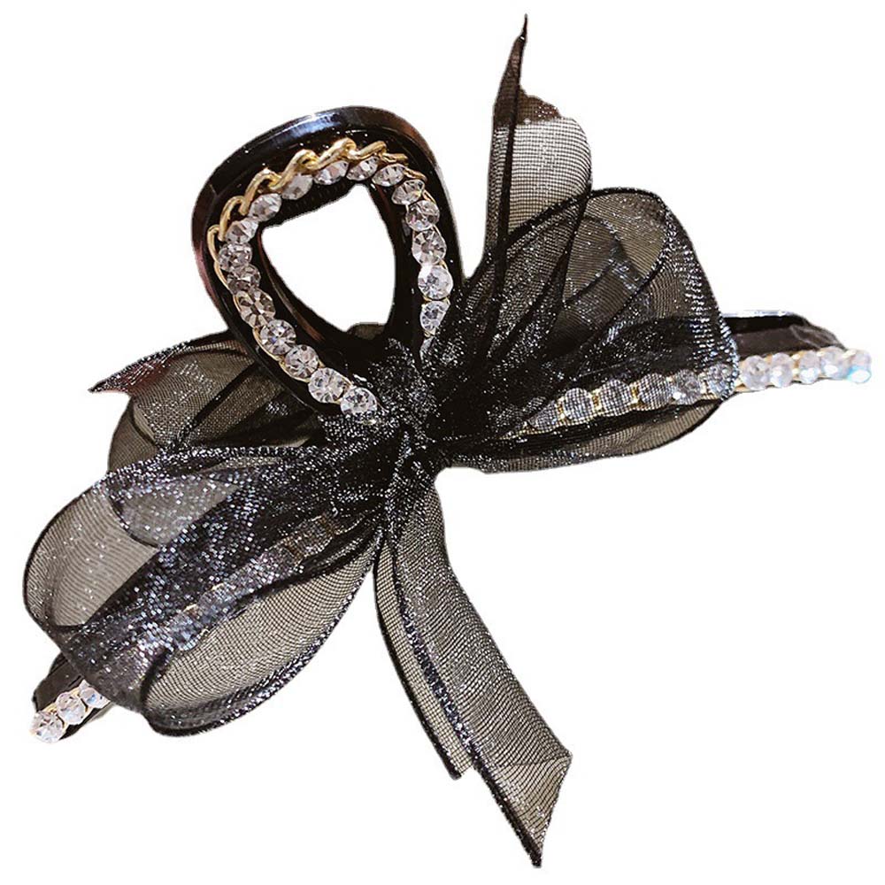 Girls Temperament Net Yarn Korean Bow Knot Grab Clip Hair Accessories Hair Clip Hair Claw
