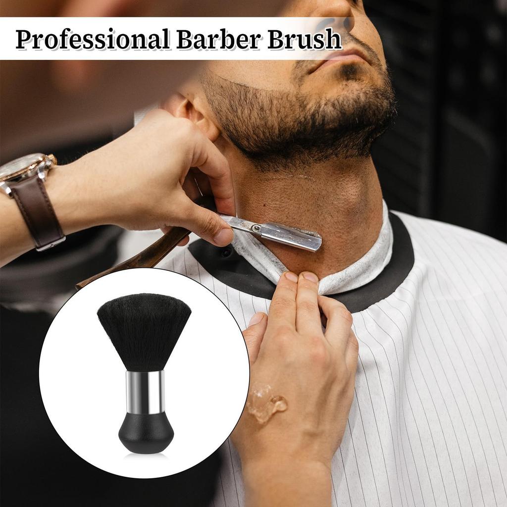 Professional Salon-Grade Black Haircut Cape with Neck Duster Brush Waterproof Anti-static Durable Men's Barber Accessories