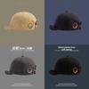 Short Brim Side Smile Baseball Cap With Adjustable Cotton Material For Casual Summer Wear