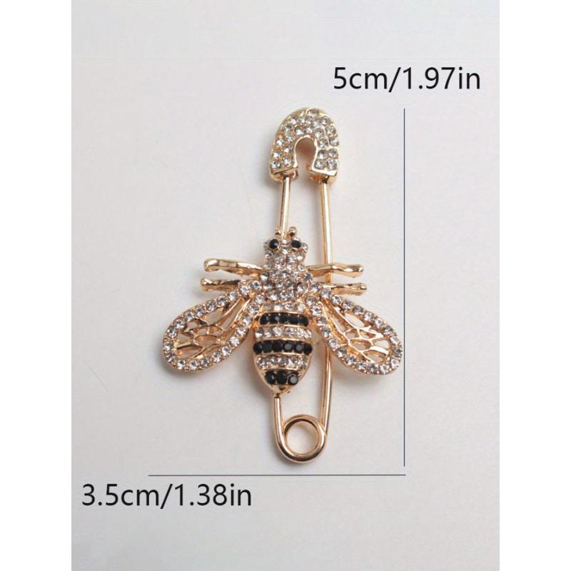 1pc Luxury Full Crystal Gold Color Bee Brooches For Woman Shiny Hollow Bee Brooch Pin For Coat Scraf Fine Jewelry