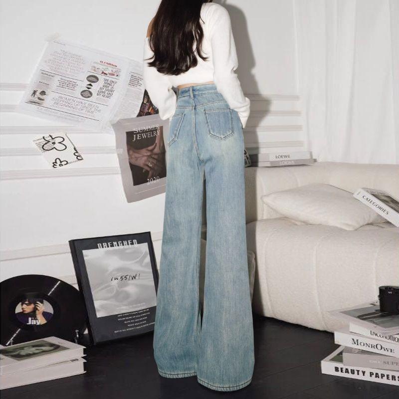 Comfortable Micro-launched Jeans Female Flared Trousers Bullet Force High-waisted Hundreds of Skinny Dragged Trousers Jeans for Women Long Denim Pants