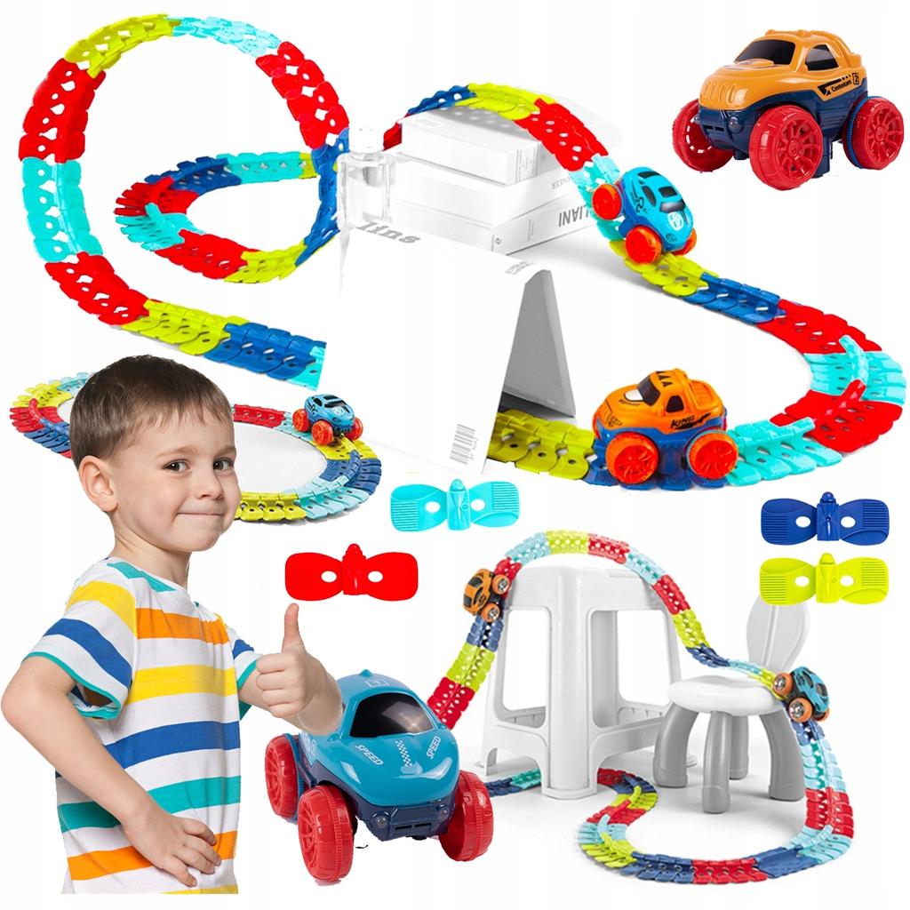 [PACZA] Flexible Car Race Track + DIY Car 195 elements 400cm Z530