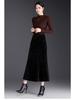 Black Velvet Sequin Fishtail Skirt - 2026 Spring High-Waisted Bodycon Skirt for Commuting