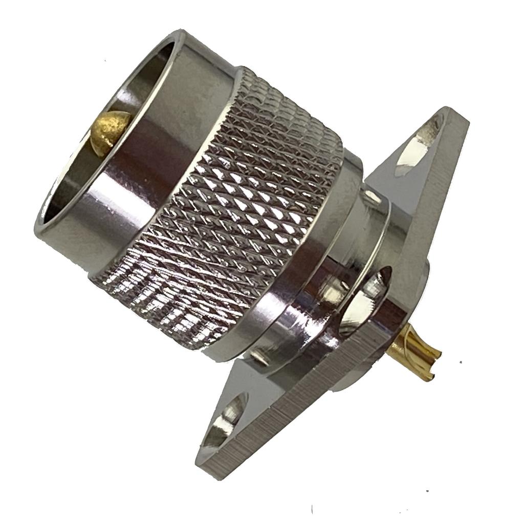 1pcs UHF SO239 Male Plug & Female Jack 2 Holes & 4 Holes Flange & Bulkhead Nut Connector Solder Cup Panel Mount RF Coaxial Brass