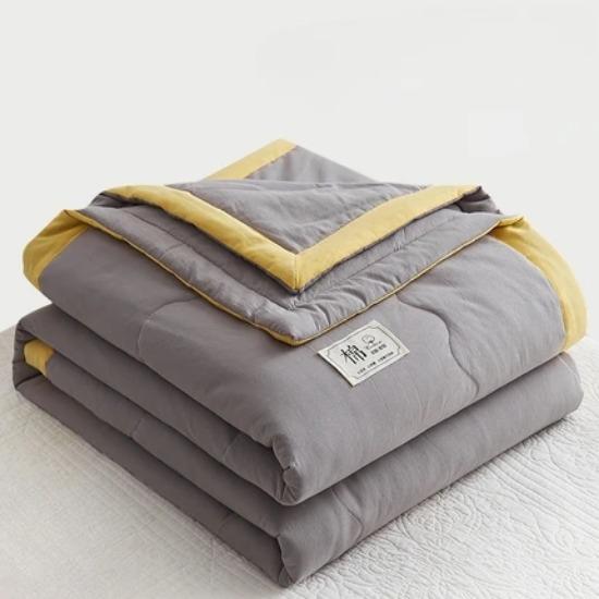 New Solid Color Cotton Summer Quilt Soft and Comfortable Adult Air Conditioner Student Dormitory Single Thin Quilt