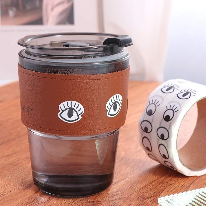 1000 Stück/Rolle Selbstklebende Augenaufkleber Mini Augenform DIY Aufkleber Schwarz Weiß Designs Halloween Party Kinderspielzeug Aufkleber