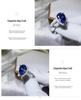 5 Carat Blue Water Drop Moissanite Women's Pear Shape Diamond Ring - Stylish European & American Fashion Bestseller.