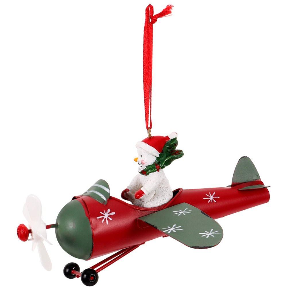 Antique Style Santa Airplane Model Santa Christmas Tree Hanging Ornaments  Desktop
