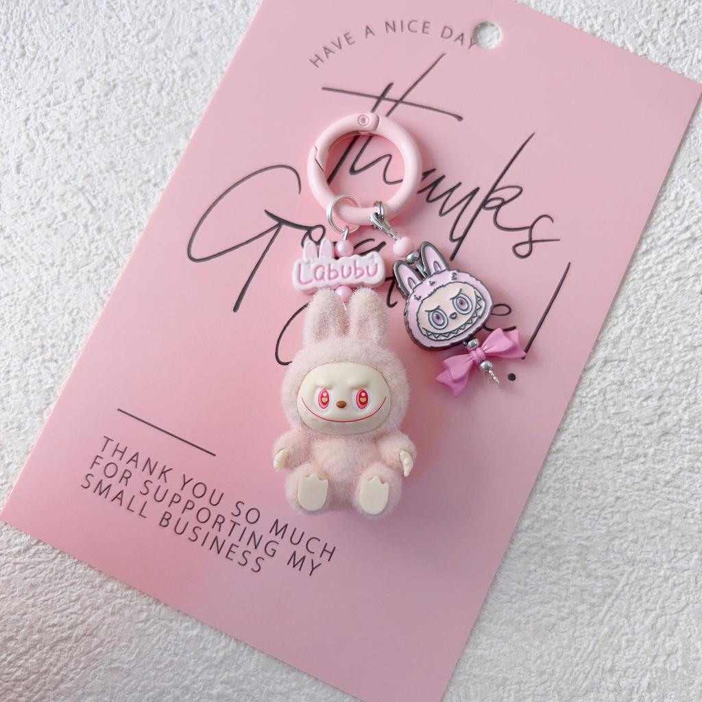 Doll Vinyl Sitting Cute Baby Mobile Phone Pendant Keychain Handmade DIY Car Pendant