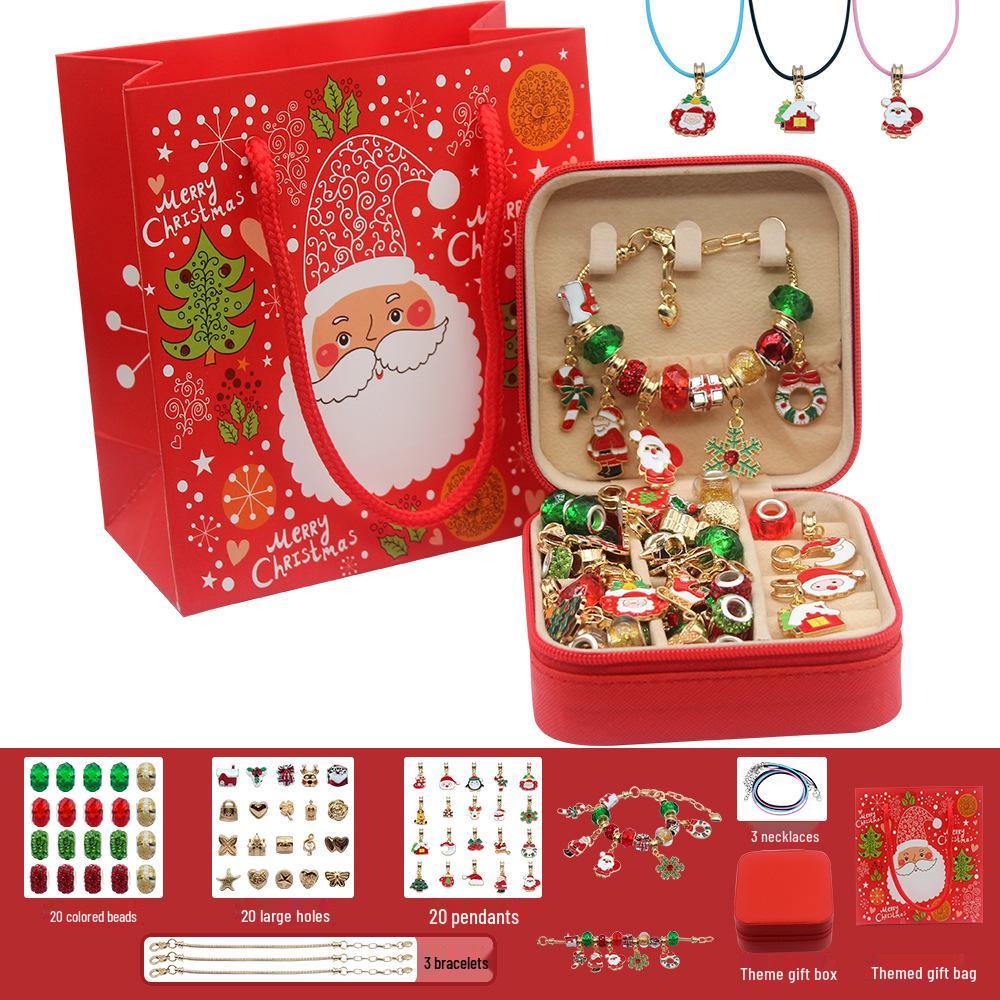2025 Christmas DIY Children's Beaded Bracelet Kit: Handmade Gift for Little Girls, Educational and Fun