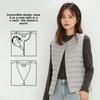 Women Collarless Down Vest Lightweight V Neck Warm Inner Liner Plus Size