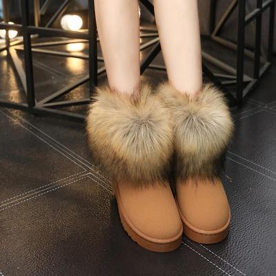 Women Snow Boots Classic Winter Faux Fur Warm Female Ankle Boots Thicken Plush Flat Heels Cotton Shoes Woman Botas Mujer WSH4707