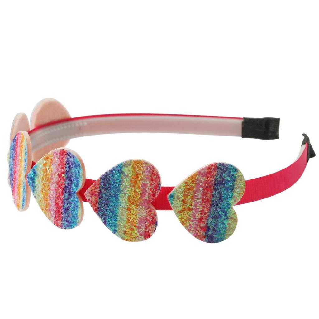 1 Stück Niedliche Herz Stern Stirnbänder Mädchen Glitzer Regenbogen Haarbänder Kinder Kinder Party Dekoration Haarschmuck